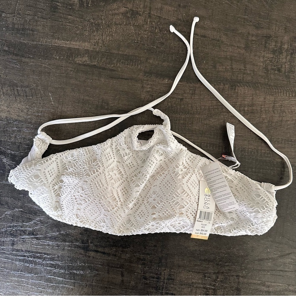 NWT Billabong White Bikini Top size US 6/AU 12